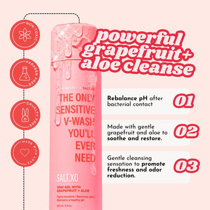 SalXO Sensitive pH Balanced Grapefruit & Aloe Body Wash